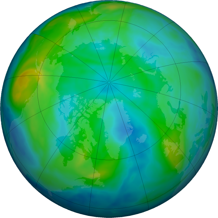 Arctic ozone map for 27 October 2018
